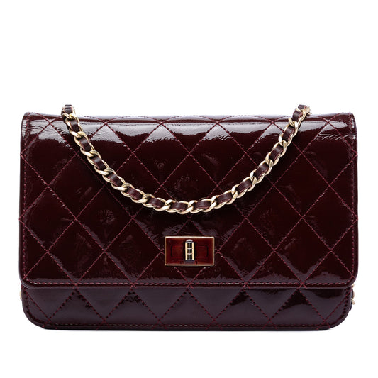 Chanel Quilted Patent Reissue 2.55 Wallet On Chain