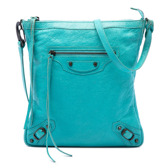 Balenciaga Lambskin Motocross Classic Flat Crossbody
