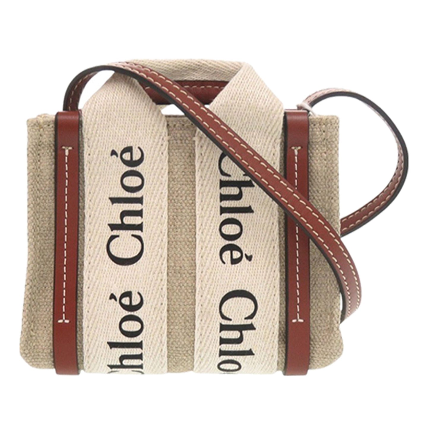 Chloé Nano Canvas Woody Satchel