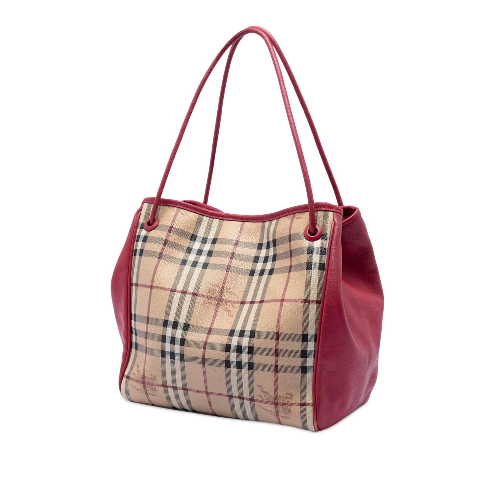 Burberry Small Haymarket Check Coated Canvas and Leather Canterbury Tote
