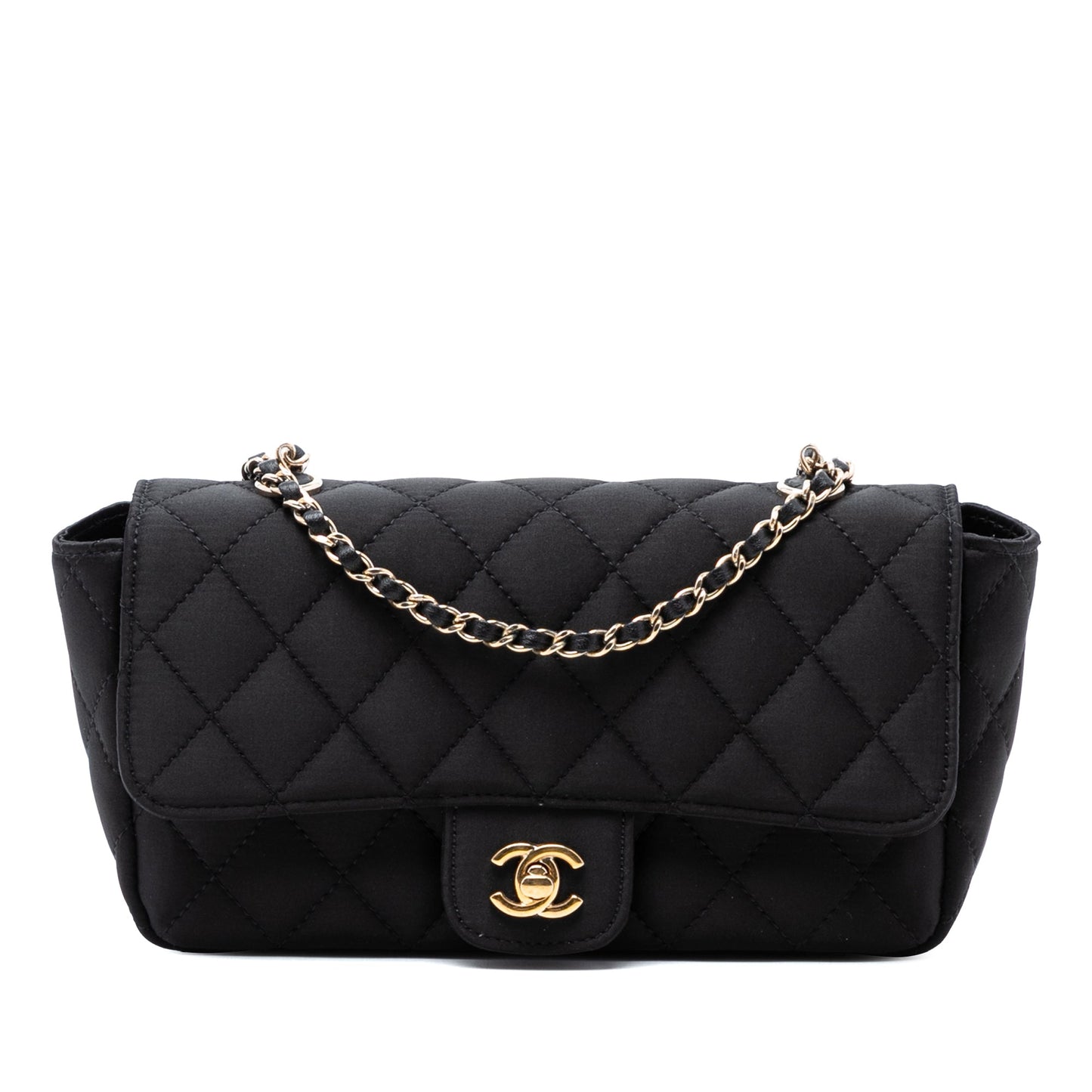 Mini Rectangular Quilted Satin Single Flap
