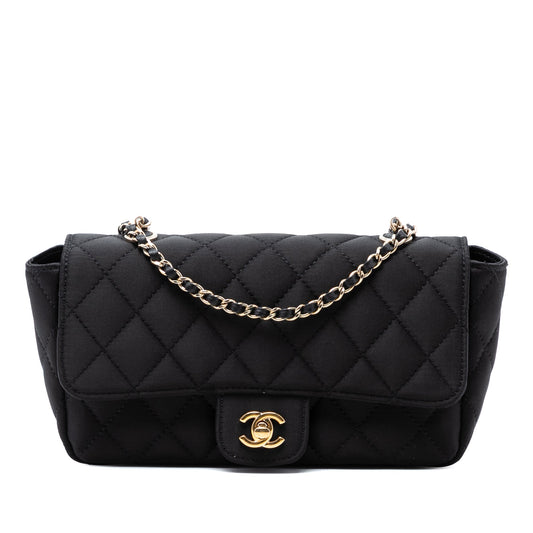 Mini Rectangular Quilted Satin Single Flap
