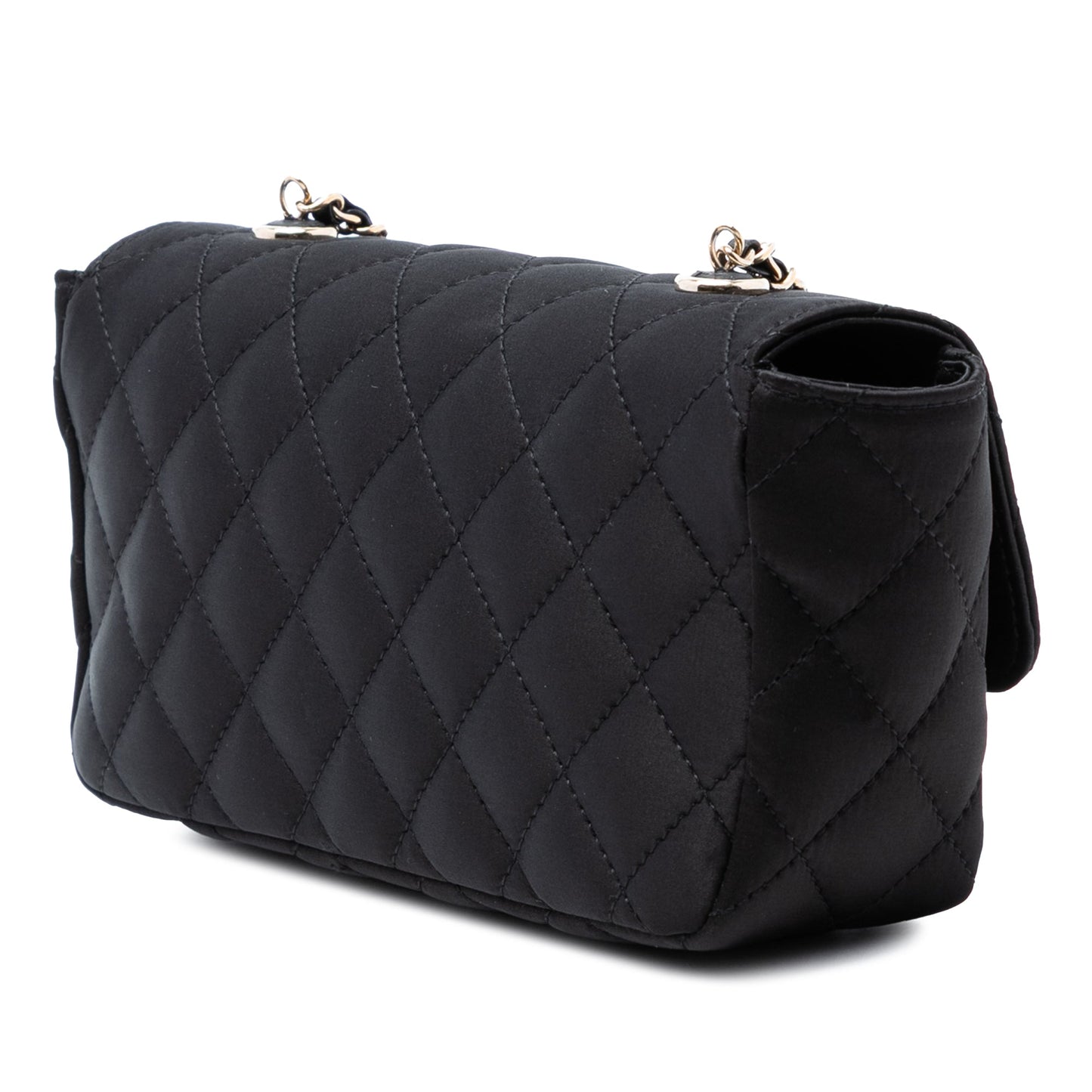 Mini Rectangular Quilted Satin Single Flap