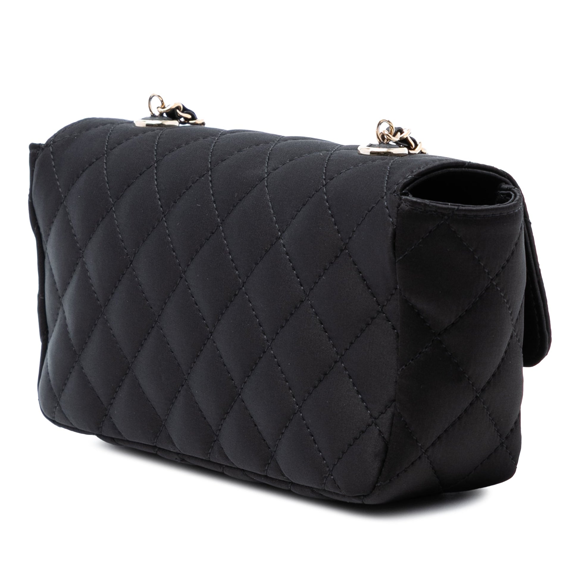 Mini Rectangular Quilted Satin Single Flap