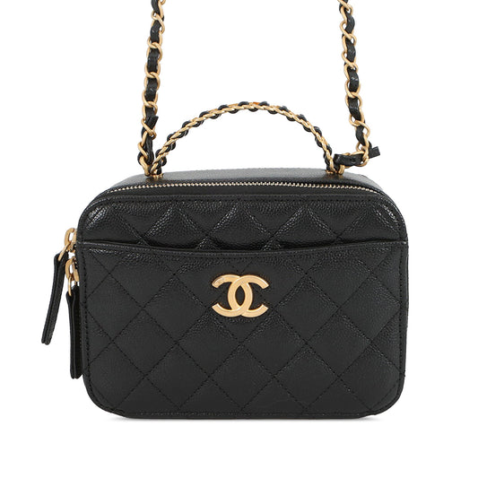 Chanel Mini Quilted Caviar Pick Me Up Vanity Case