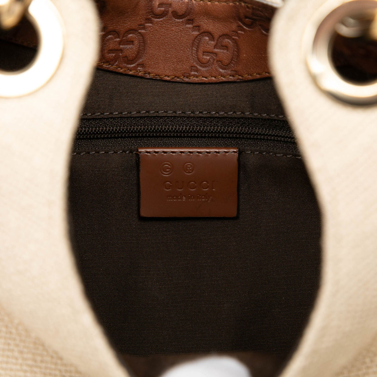 Gucci Guccissima Trimmed Canvas Colbert Shoulder Bag