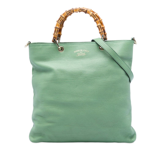 Gucci Tall Calfskin Bamboo Shopper Tote