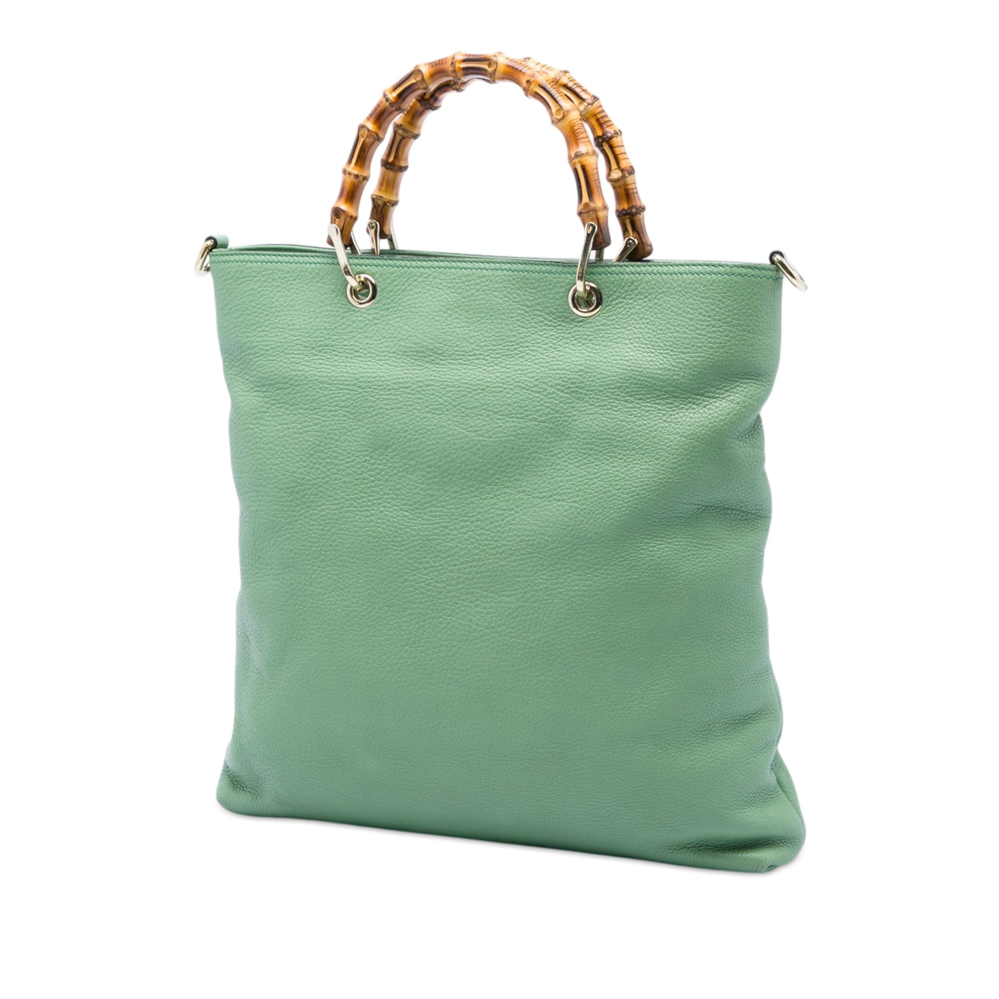 Gucci Tall Calfskin Bamboo Shopper Tote