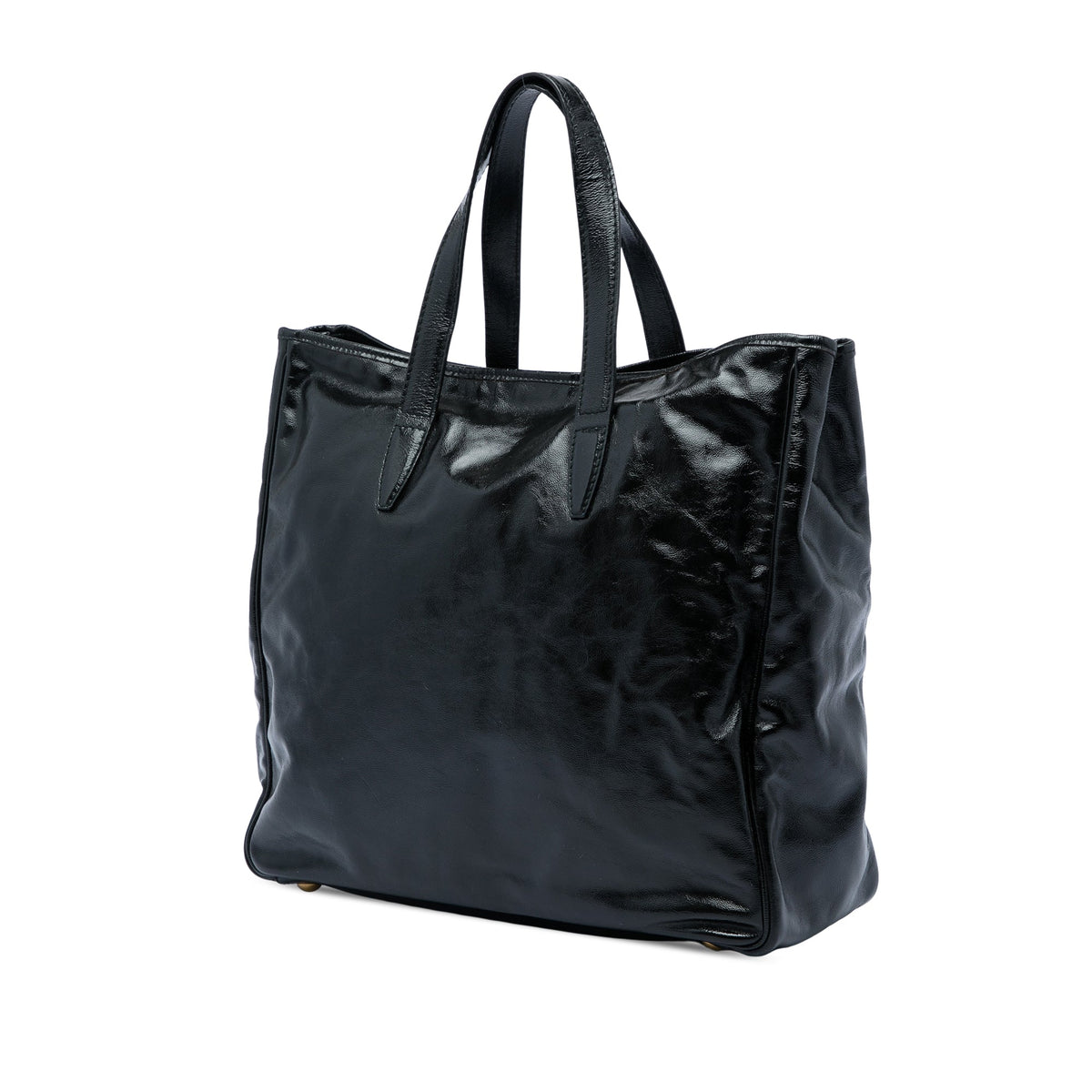 Saint Laurent Large Textured Patent Y Mail Tote