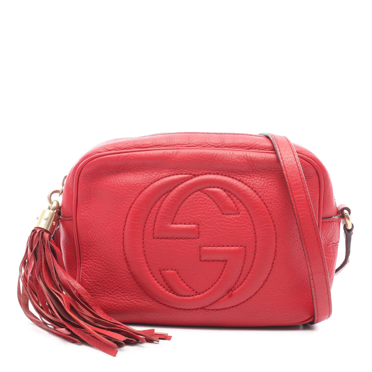 Gucci Leather Soho Disco Crossbody — Red