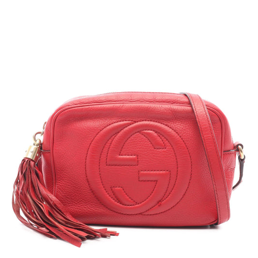 Gucci Leather Soho Disco Crossbody — Red