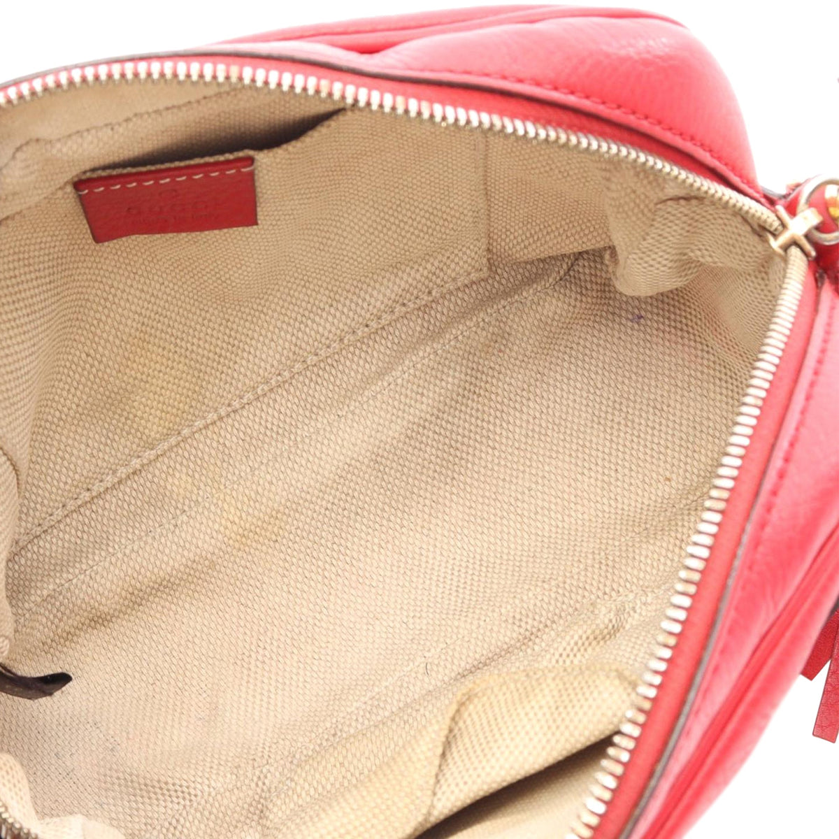 Gucci Leather Soho Disco Crossbody — Red