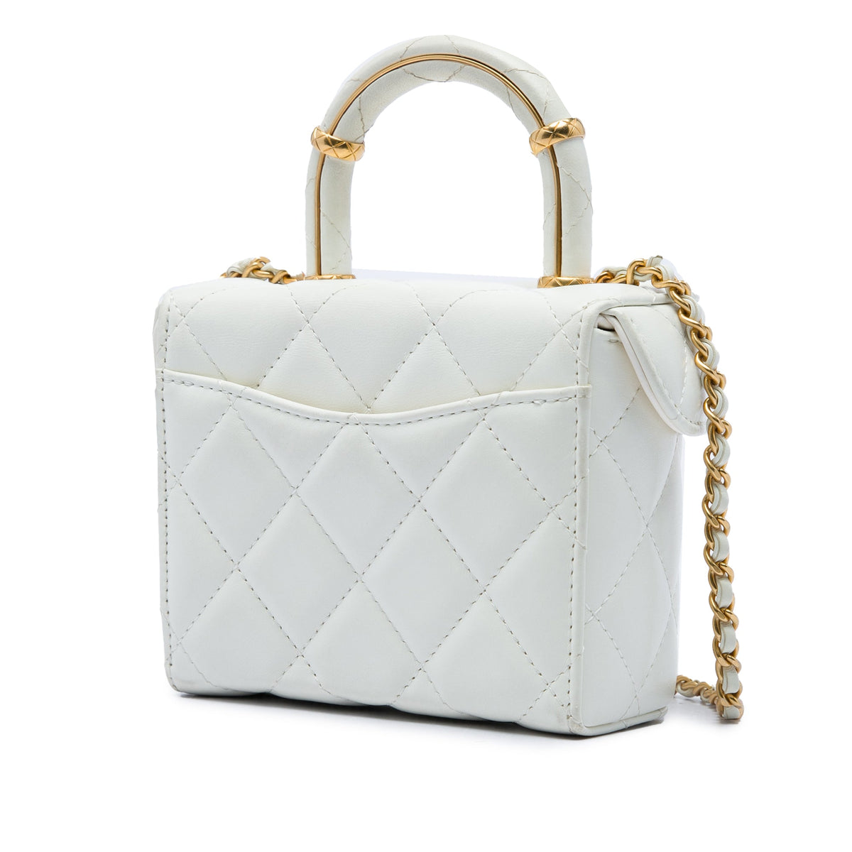 Chanel Mini CC Quilted Lambskin Vanity Top Handle Cosmetic Case