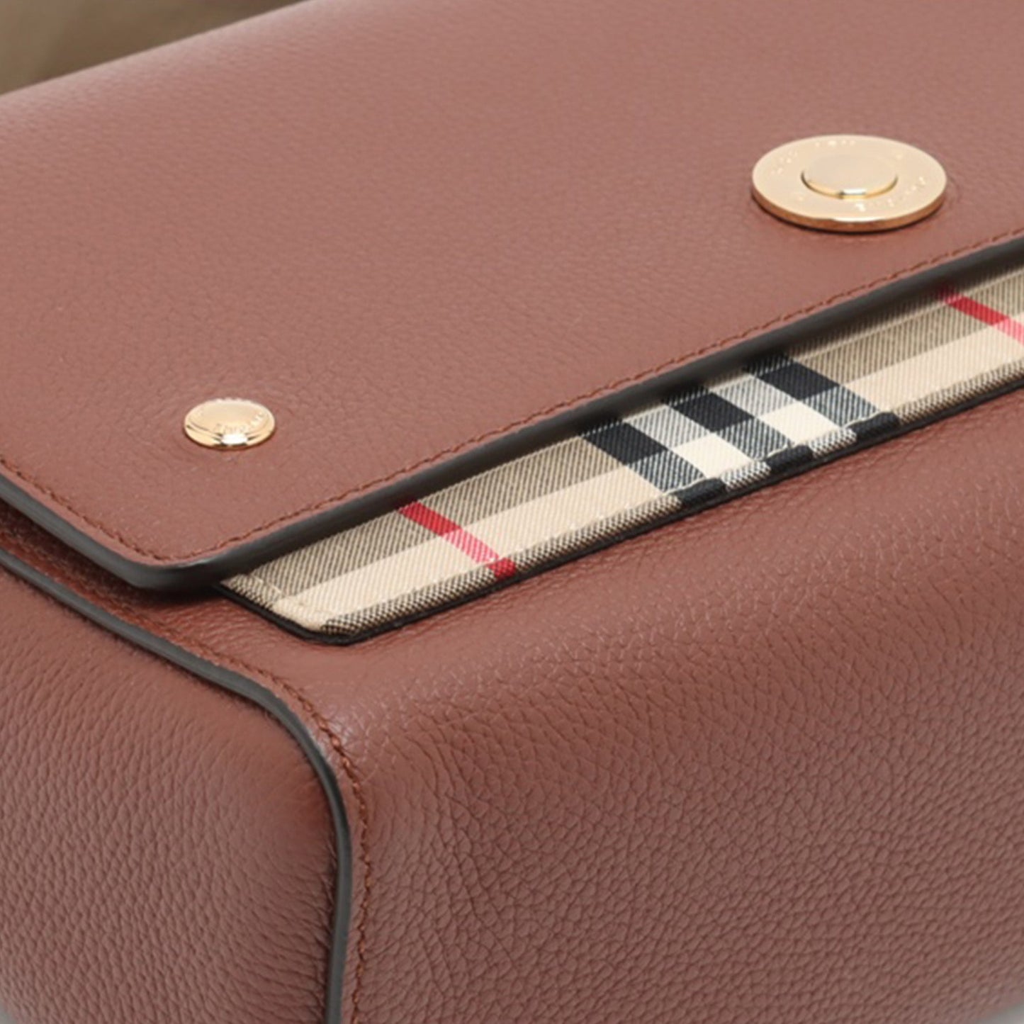 Burberry Leather and House Check Canvas Note Crossbody