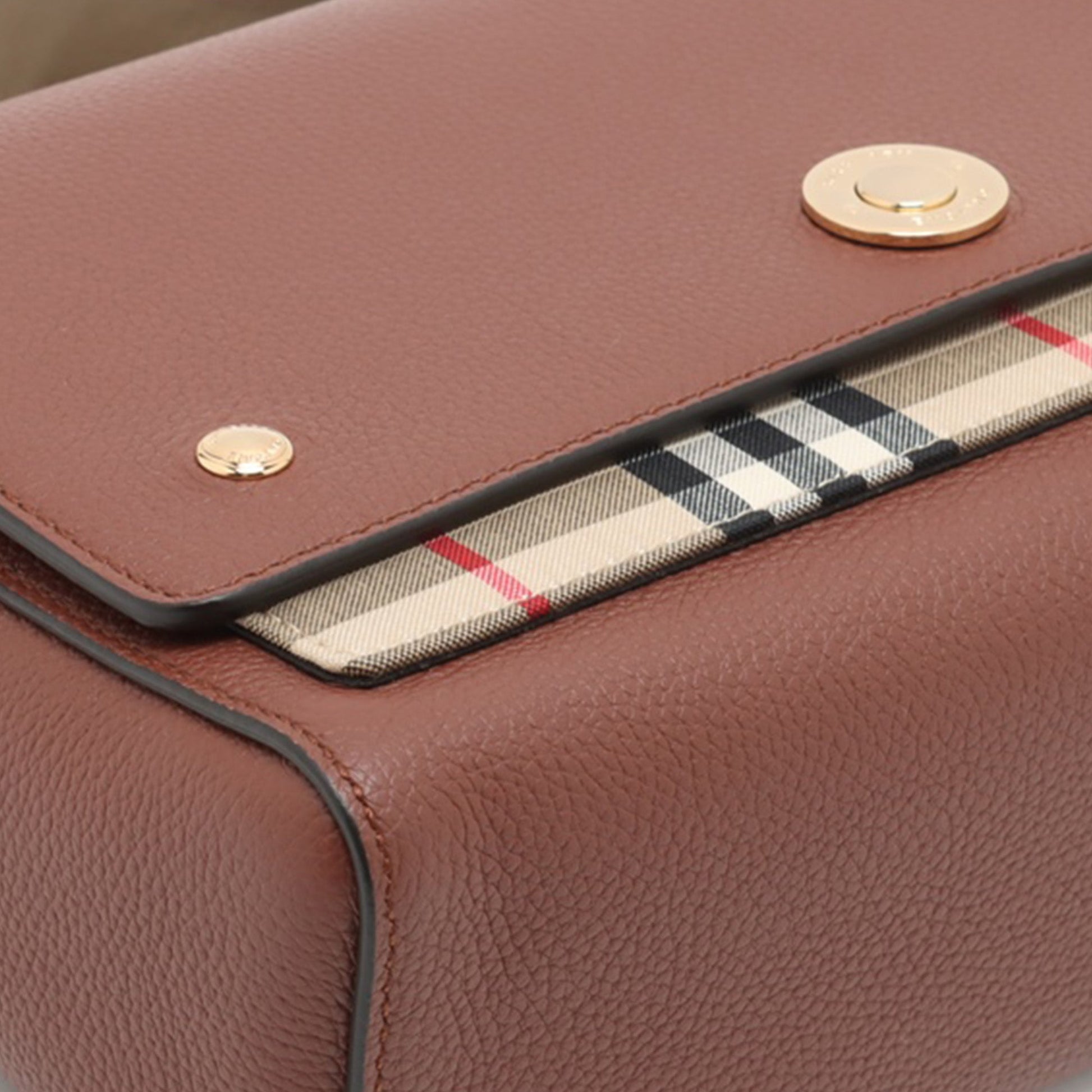 Burberry Leather and House Check Canvas Note Crossbody