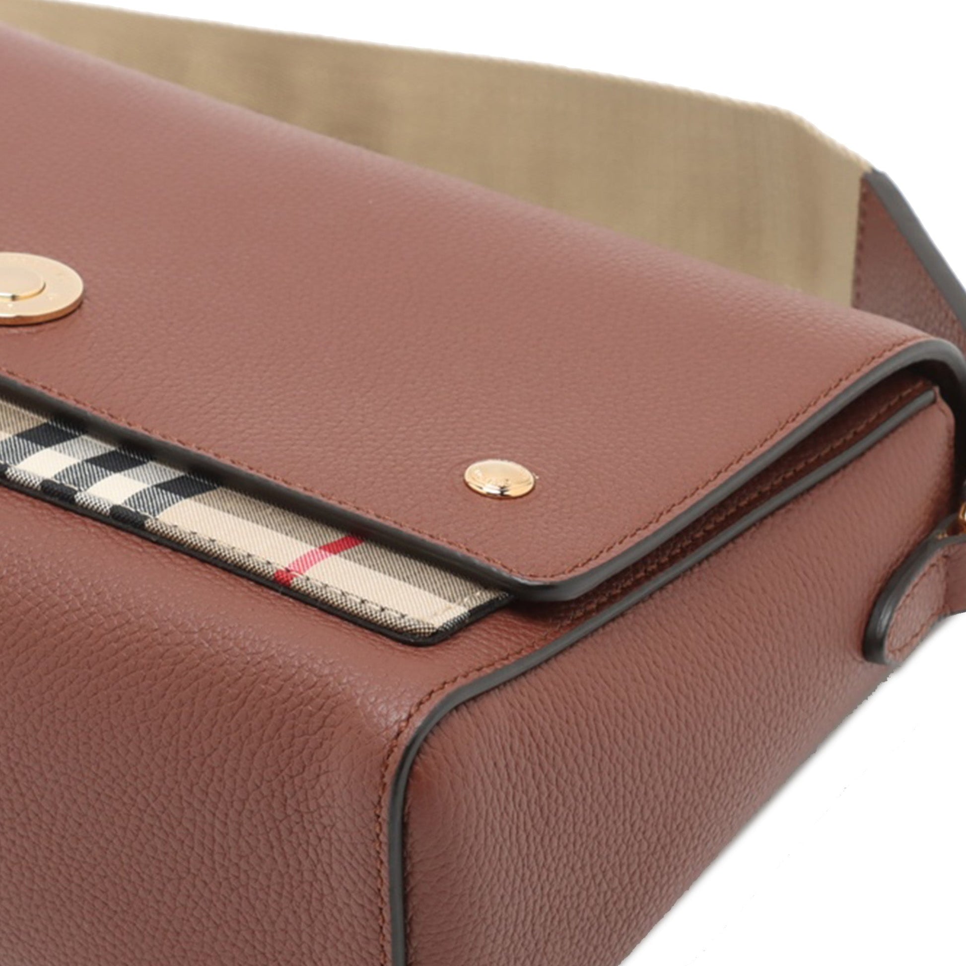 Burberry Leather and House Check Canvas Note Crossbody