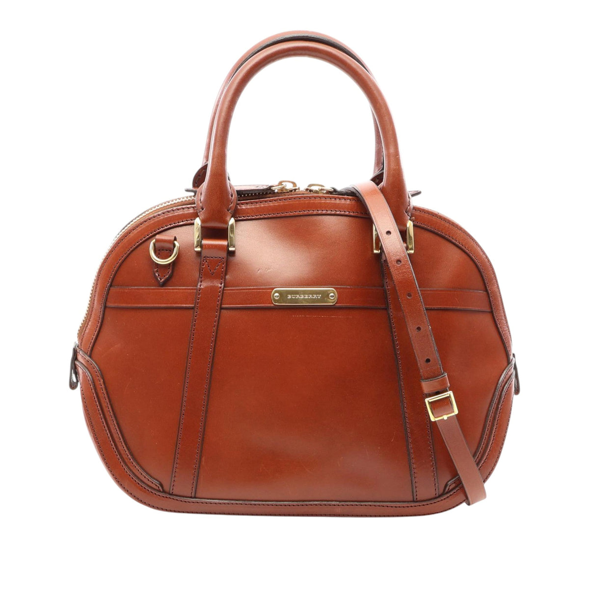 Burberry Small Calfskin Bridle Orchard Satchel — Brown