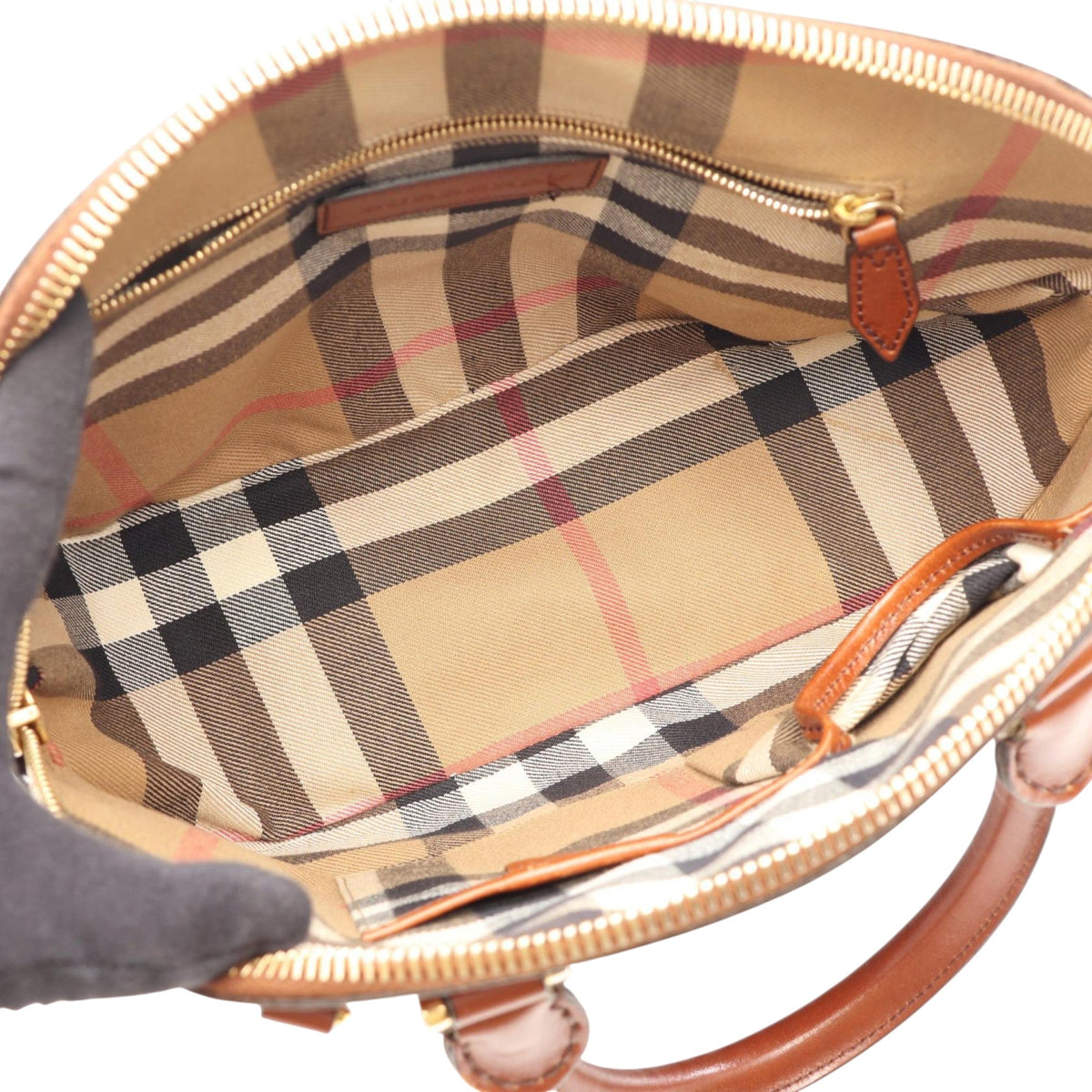 Burberry Small Calfskin Bridle Orchard Satchel — Brown