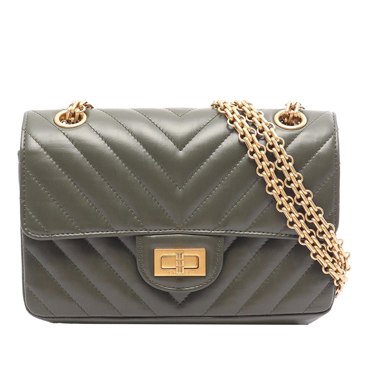 Chanel Mini Chevron Lambskin Reissue 2.55 Single Flap 224