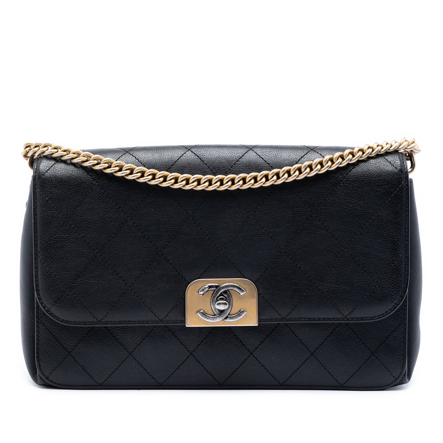 Chanel Medium Quilted Calfskin Straight Lined Flap