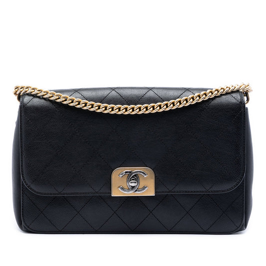 Chanel Medium Quilted Calfskin Straight Lined Flap