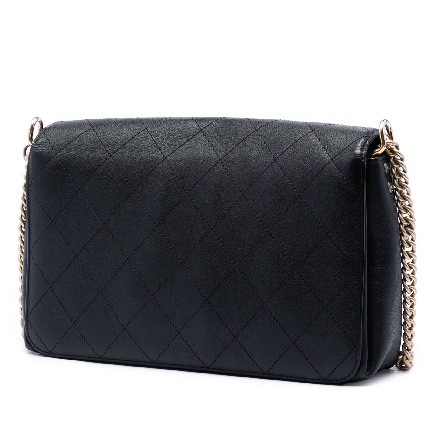 Chanel Medium Quilted Calfskin Straight Lined Flap