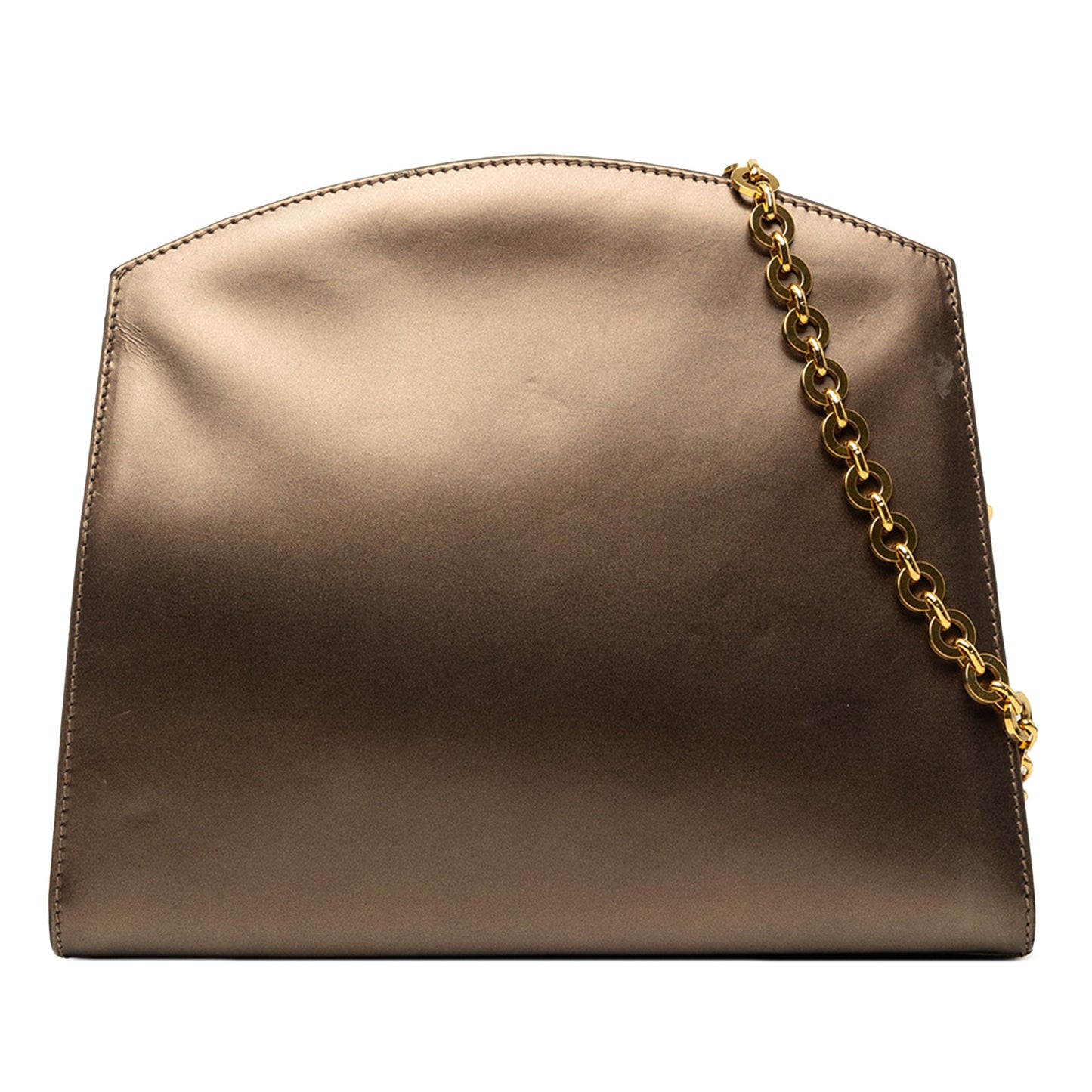 Ferragamo Metallic Calfskin Chain Shoulder Bag