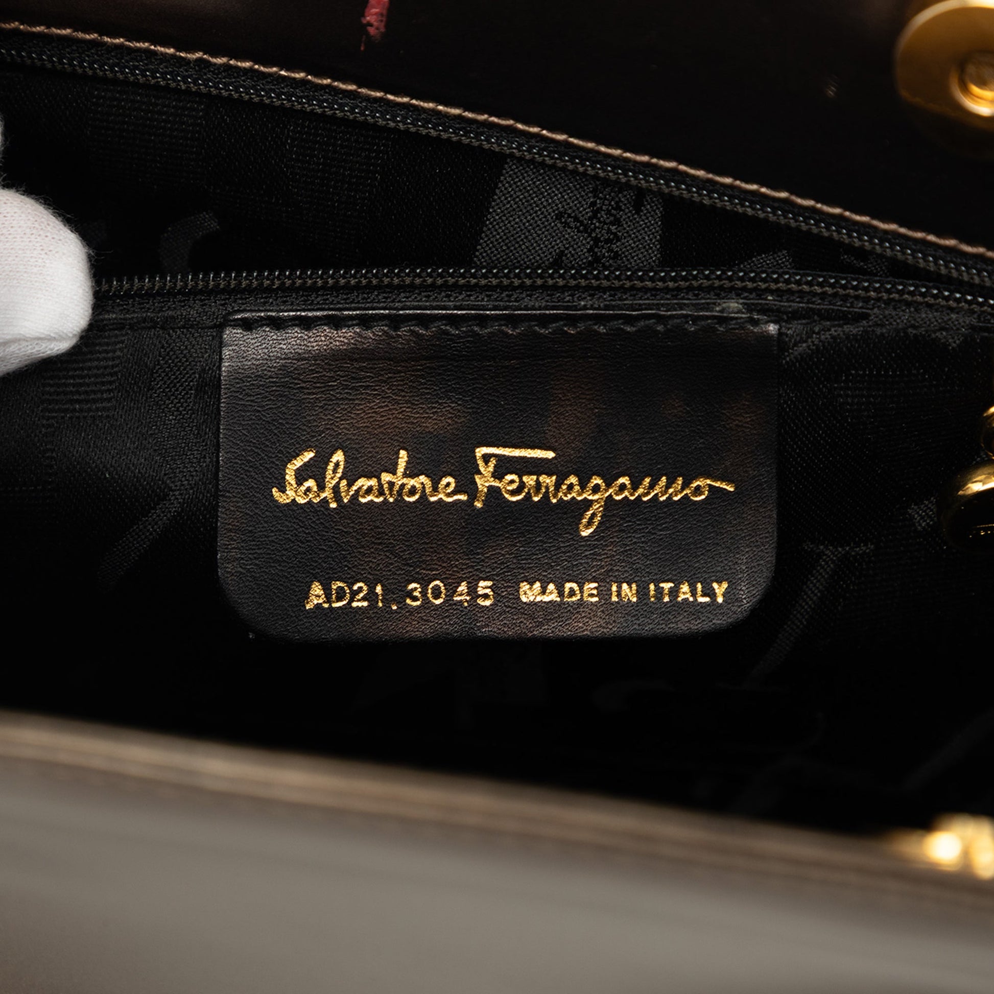 Ferragamo Metallic Calfskin Chain Shoulder Bag