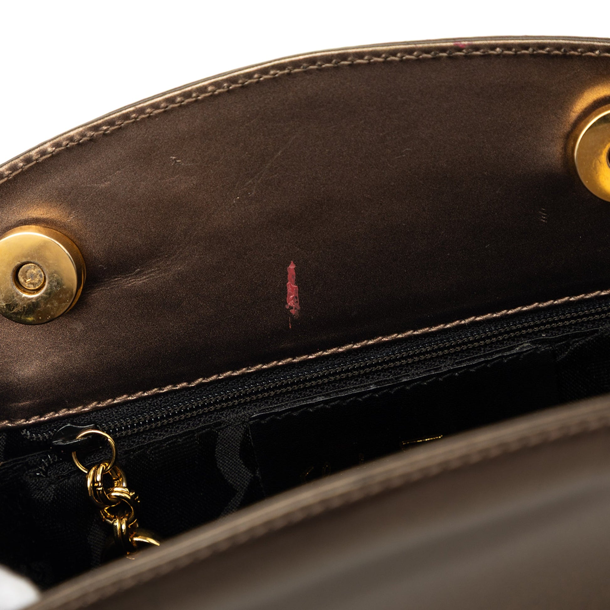 Ferragamo Metallic Calfskin Chain Shoulder Bag
