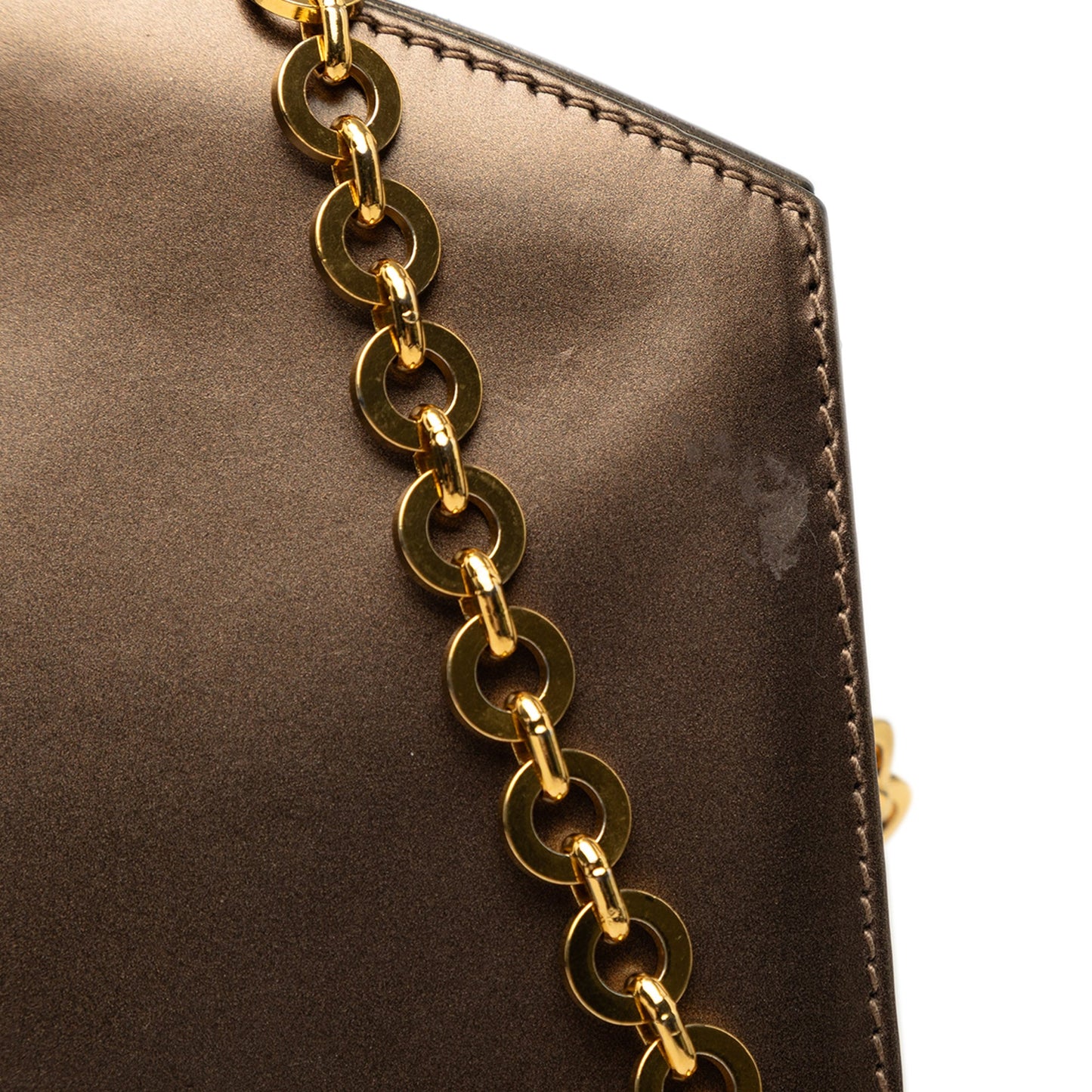 Ferragamo Metallic Calfskin Chain Shoulder Bag