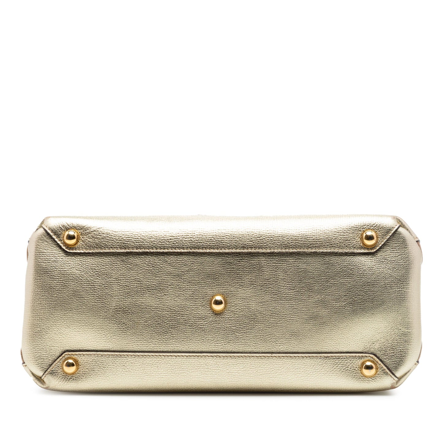 Burberry Medium Metallic Leather and House Check Banner Satchel