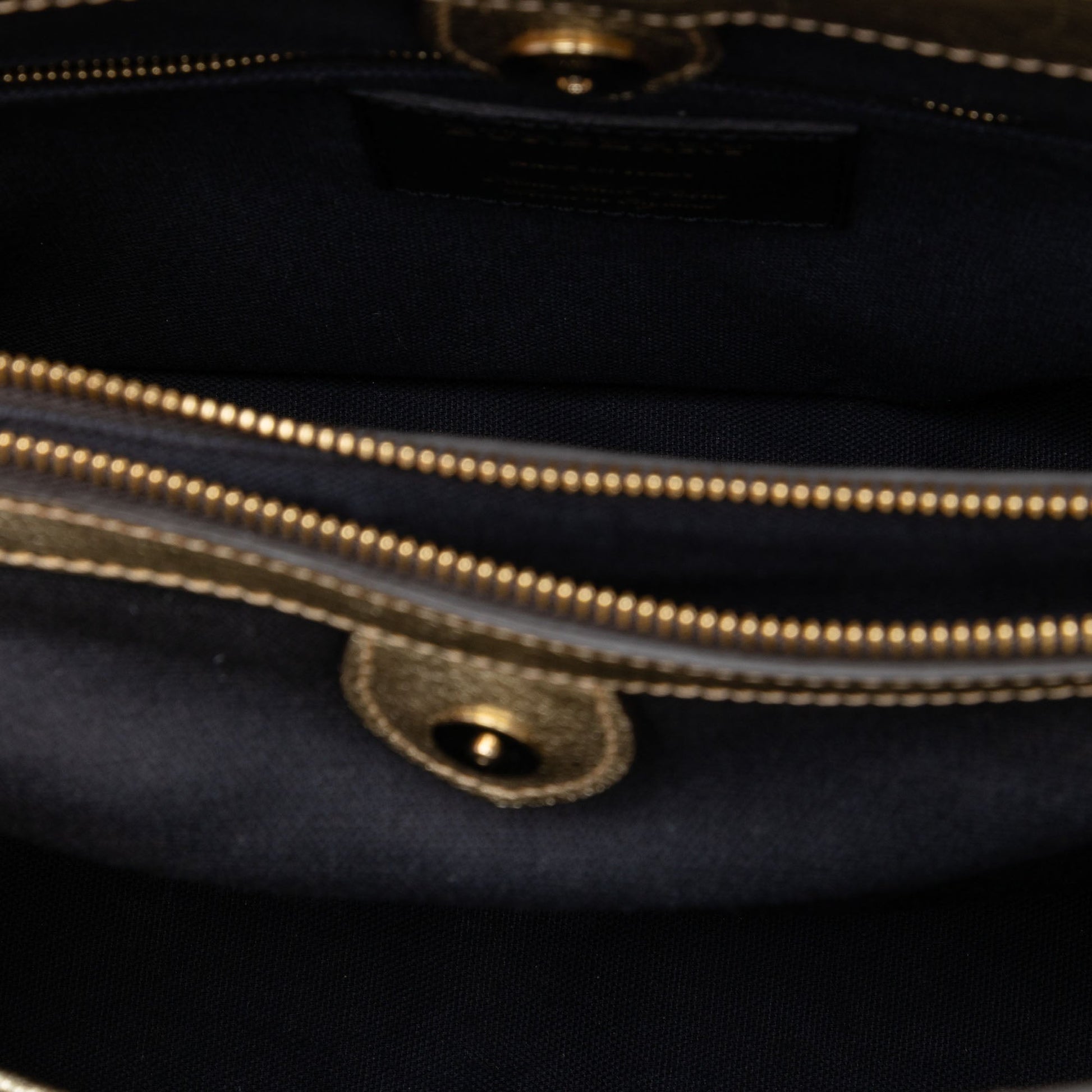 Burberry Medium Metallic Leather and House Check Banner Satchel