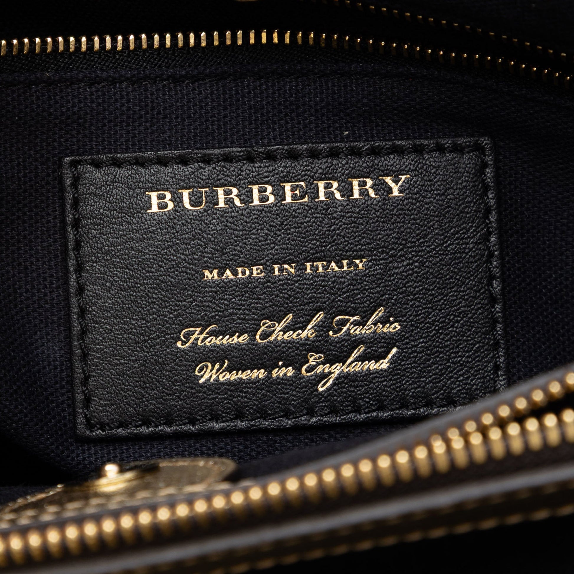 Burberry Medium Metallic Leather and House Check Banner Satchel