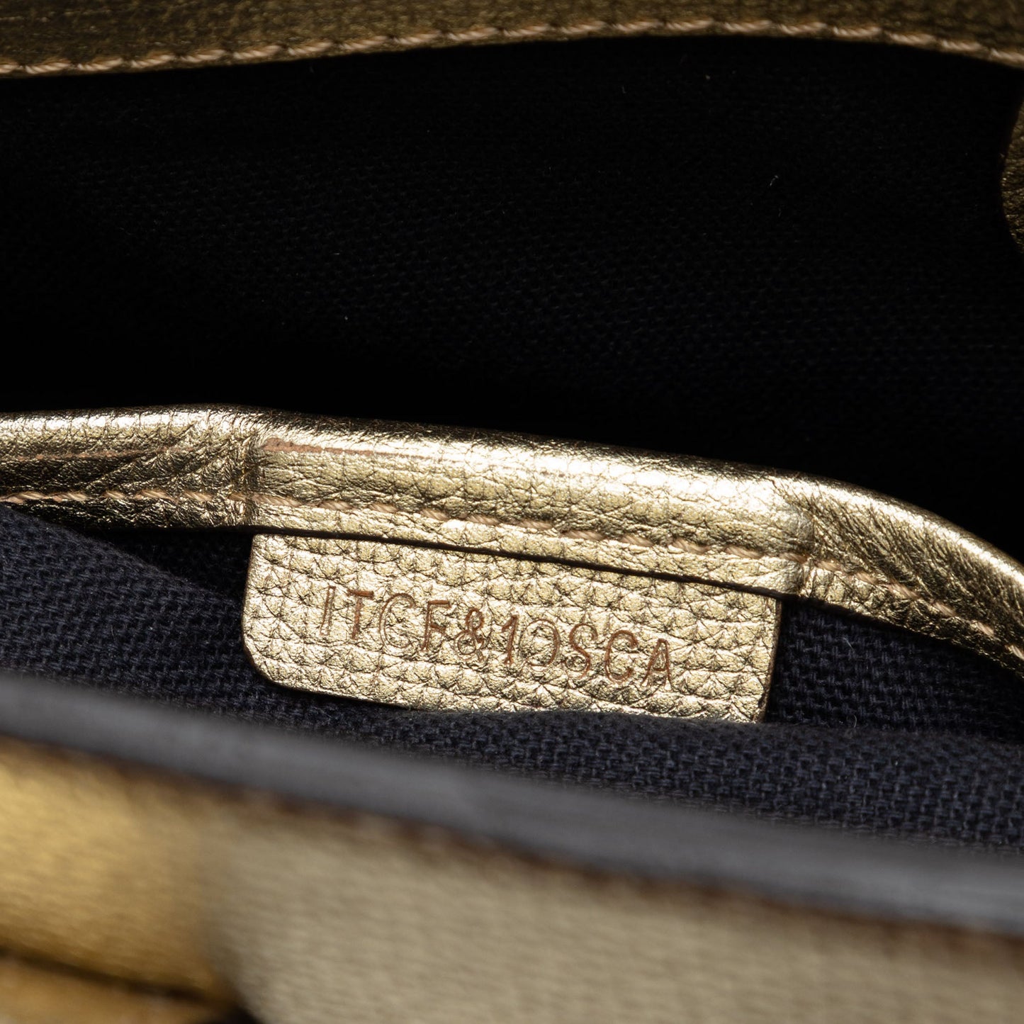Burberry Medium Metallic Leather and House Check Banner Satchel