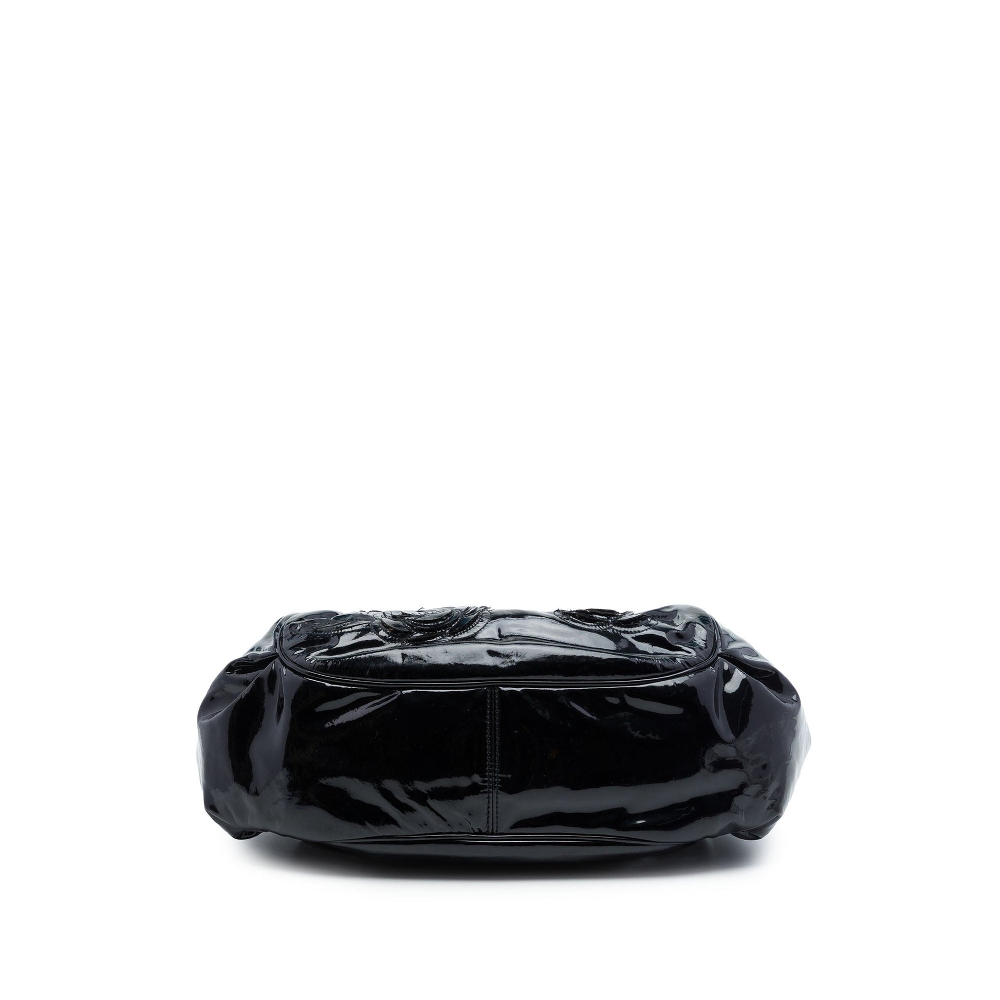 Chanel Patent Accordion Camellia Tote