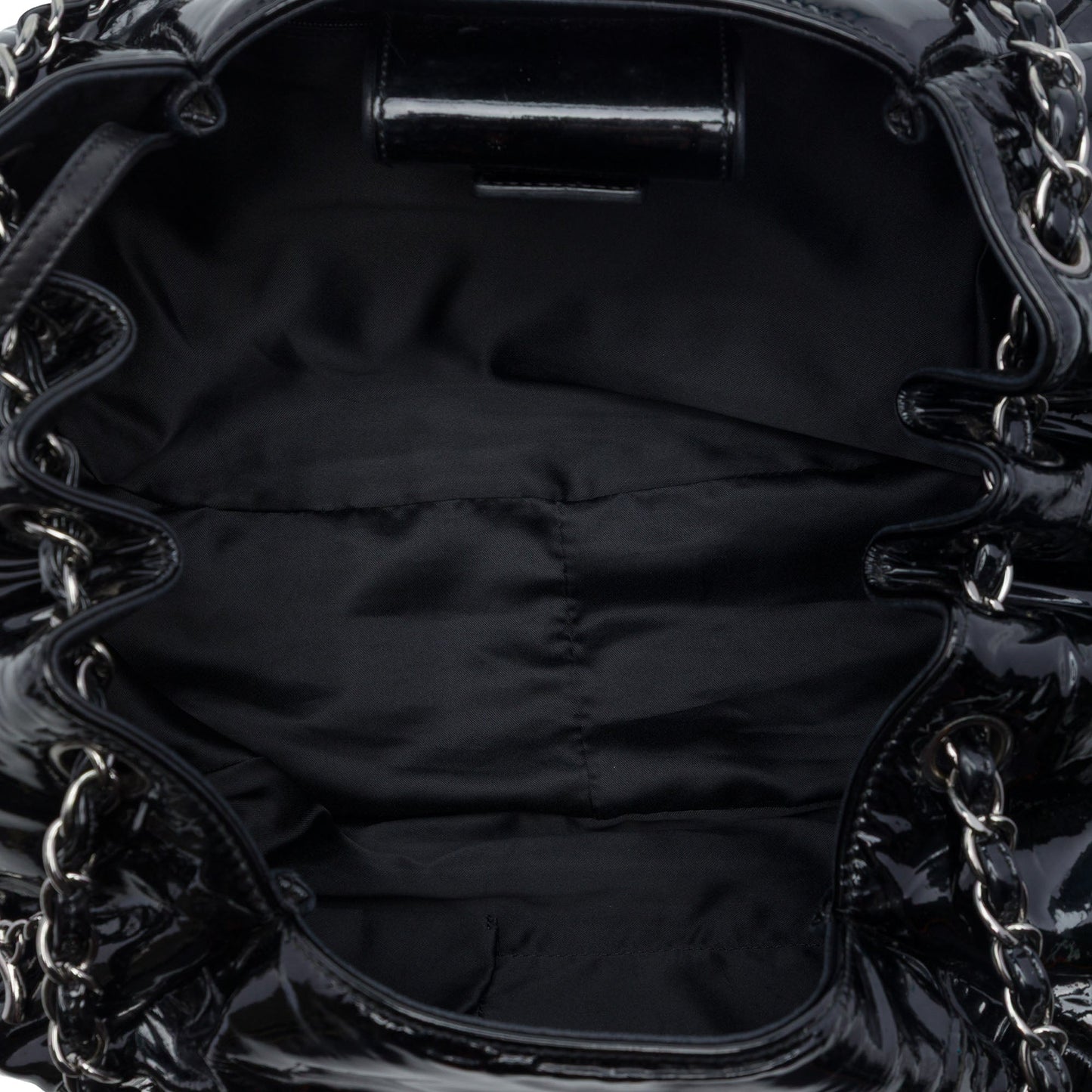 Chanel Patent Accordion Camellia Tote