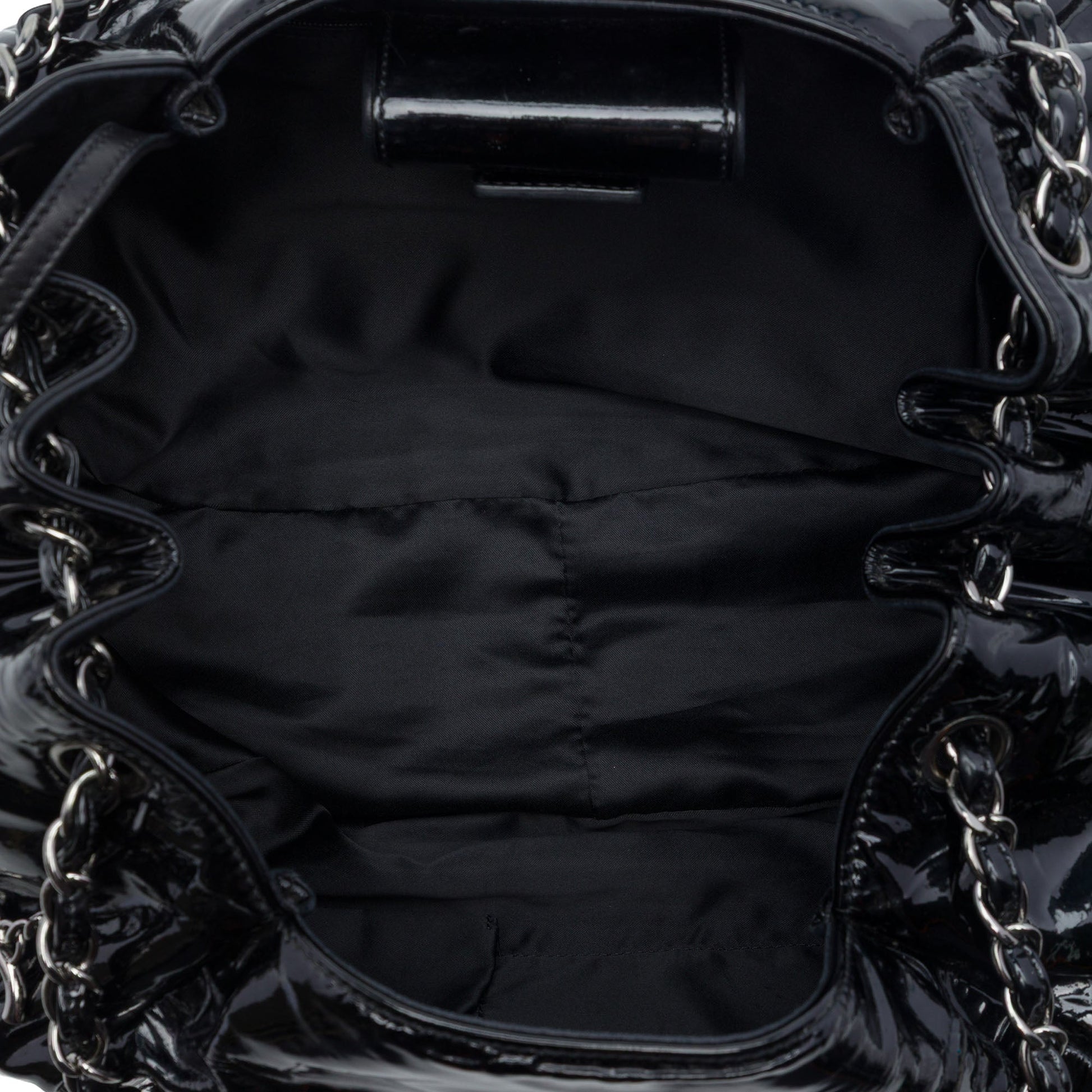Chanel Patent Accordion Camellia Tote