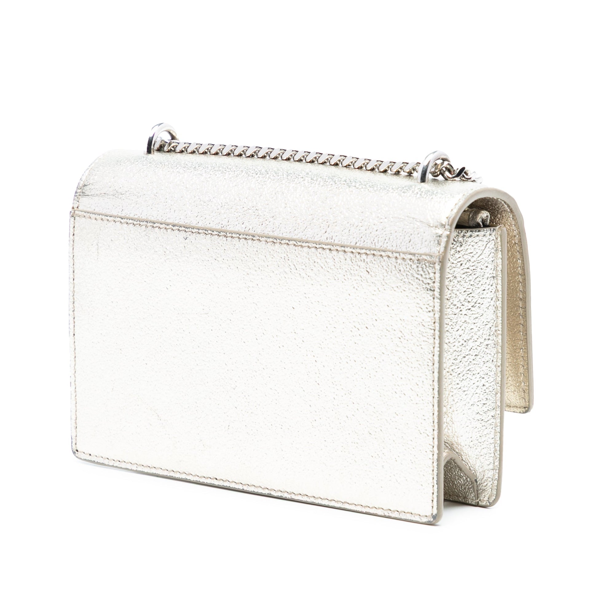 Saint Laurent Mini Metallic Calfskin Monogram Sunset Wallet on Chain