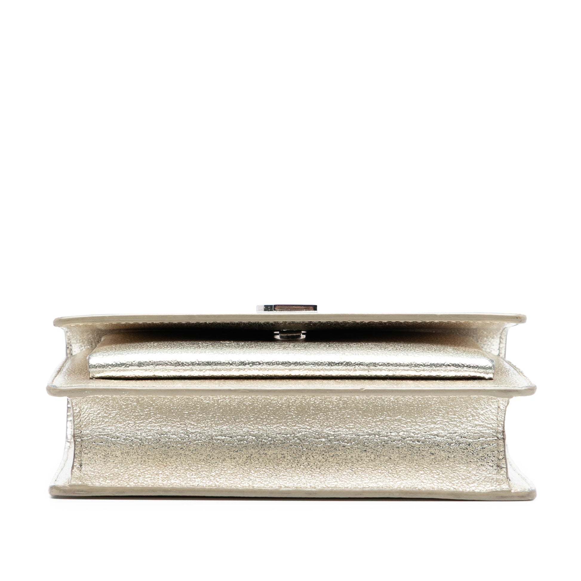 Saint Laurent Mini Metallic Calfskin Monogram Sunset Wallet on Chain