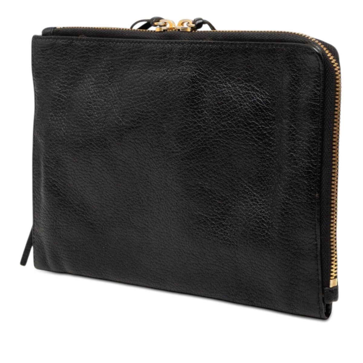Balenciaga Goatskin Motocross Classic Metallic Edge Clutch