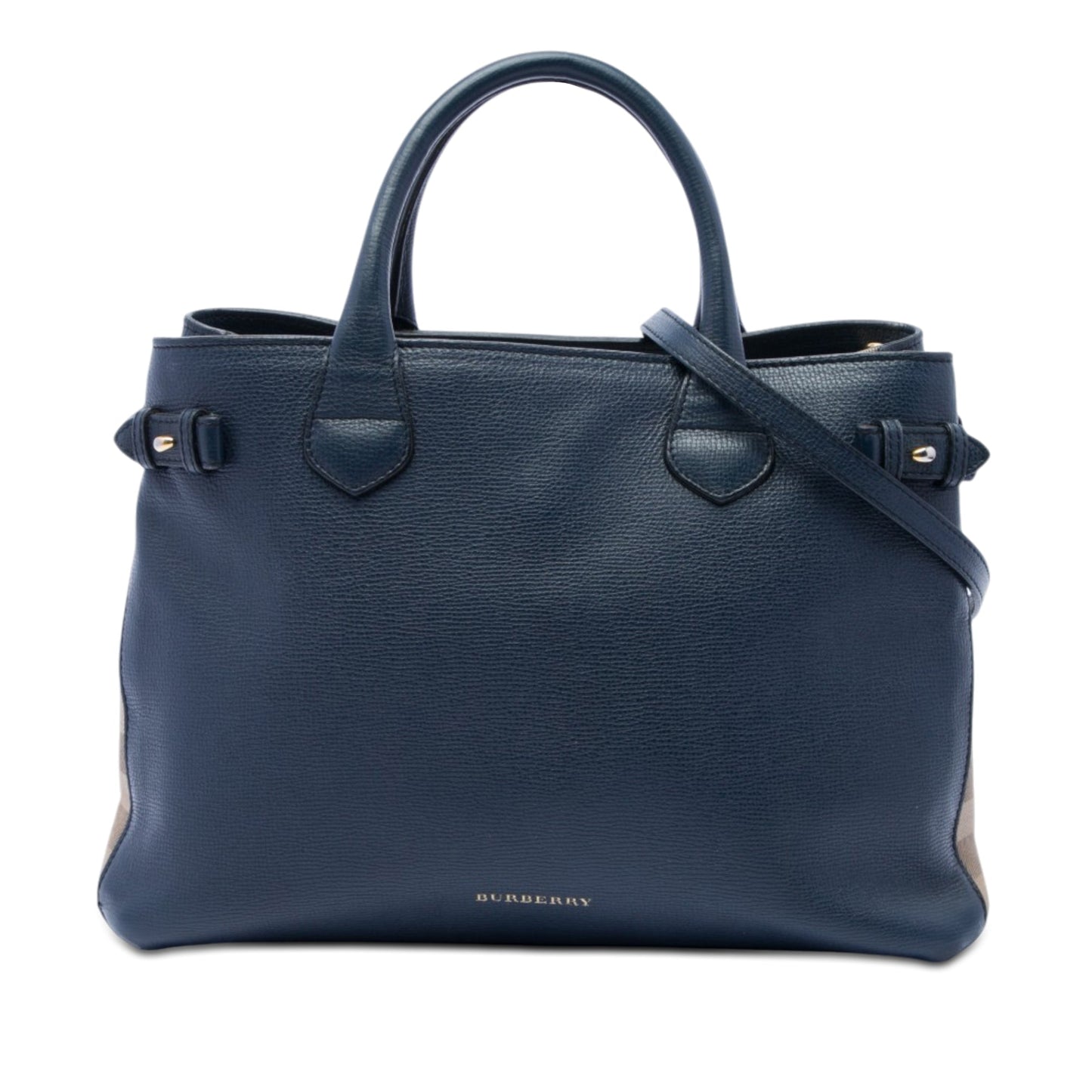 Burberry Medium Leather and House Check Banner Satchel