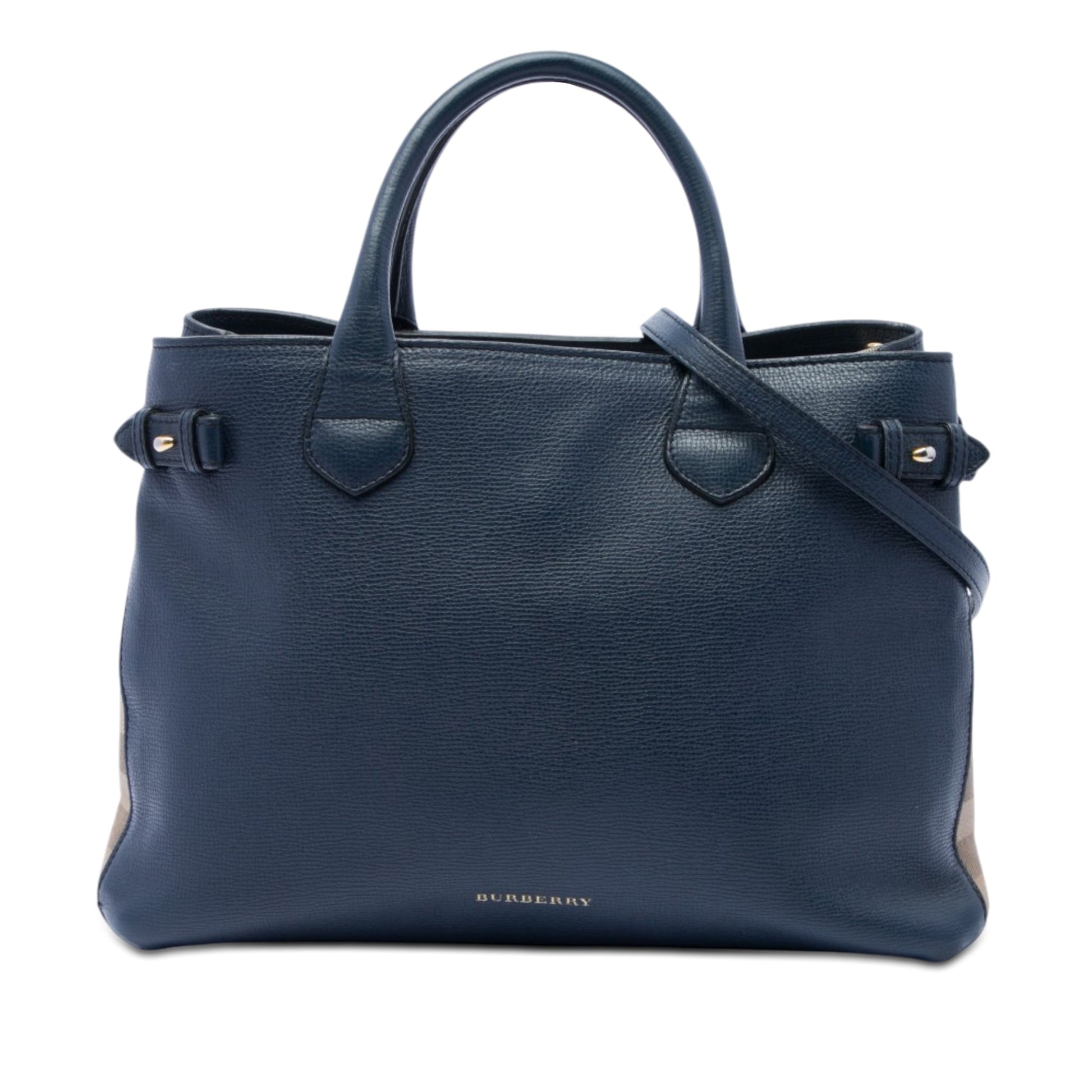 Burberry Medium Leather and House Check Banner Satchel