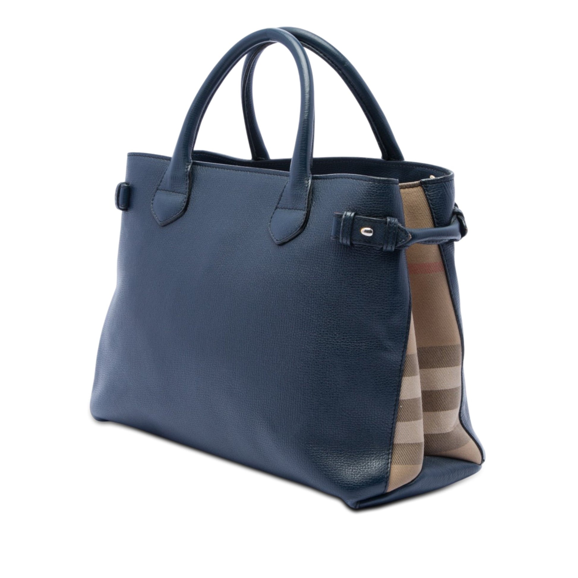 Burberry Medium Leather and House Check Banner Satchel