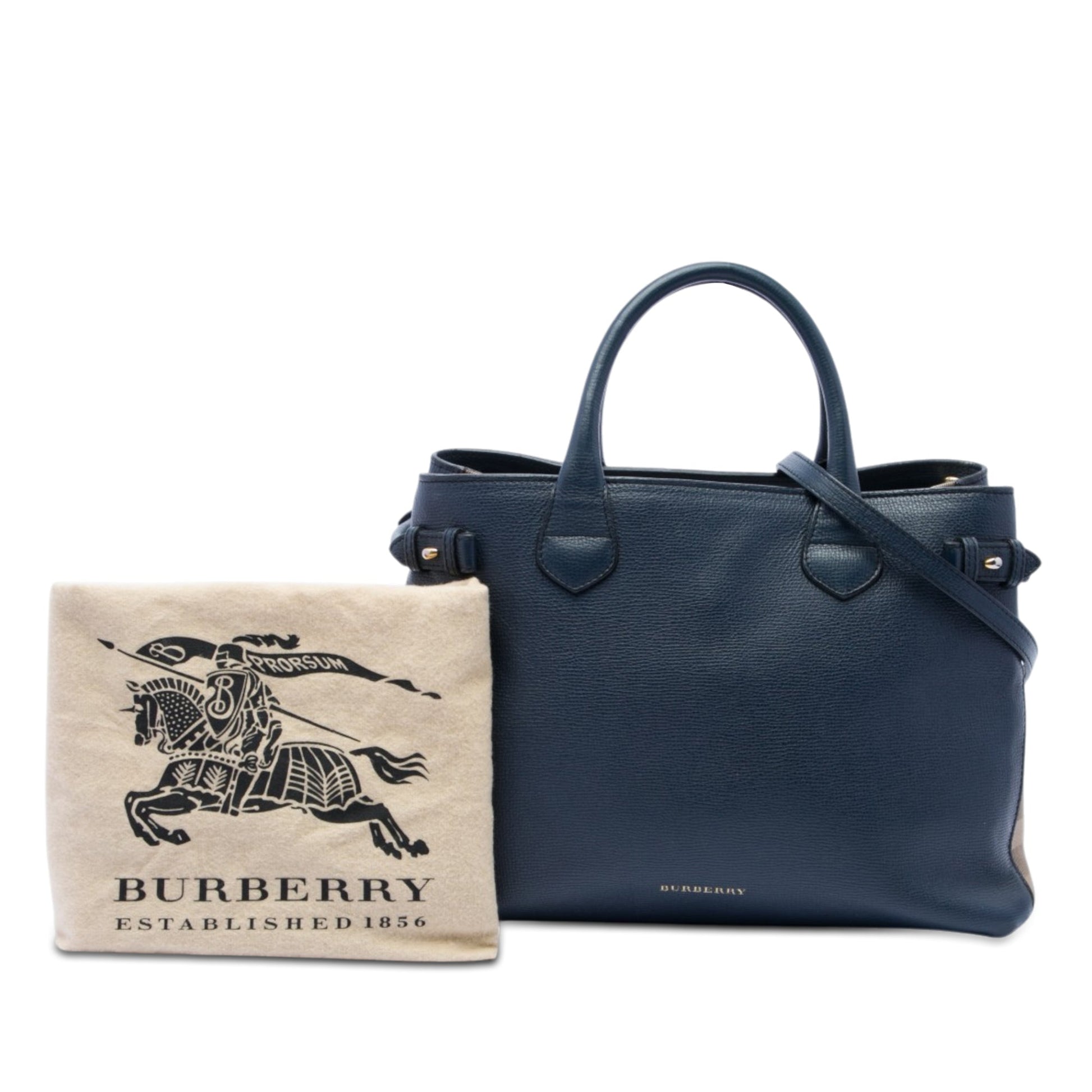 Burberry Medium Leather and House Check Banner Satchel