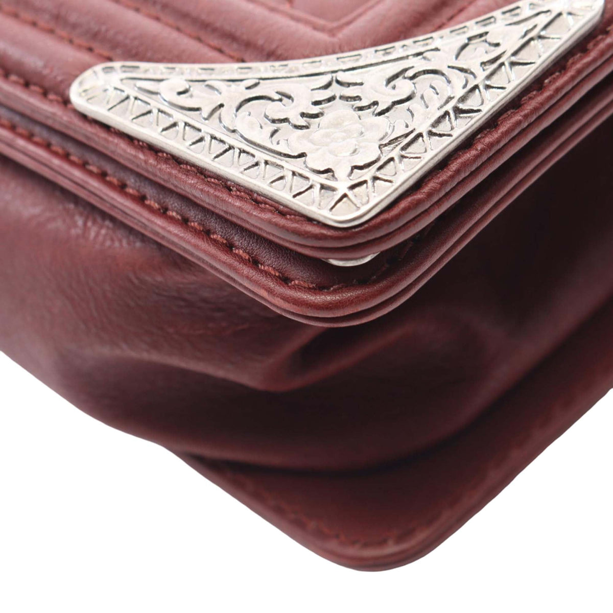 Chanel Medium Quilted Lambskin Double Stitch Boy Flap — Red
