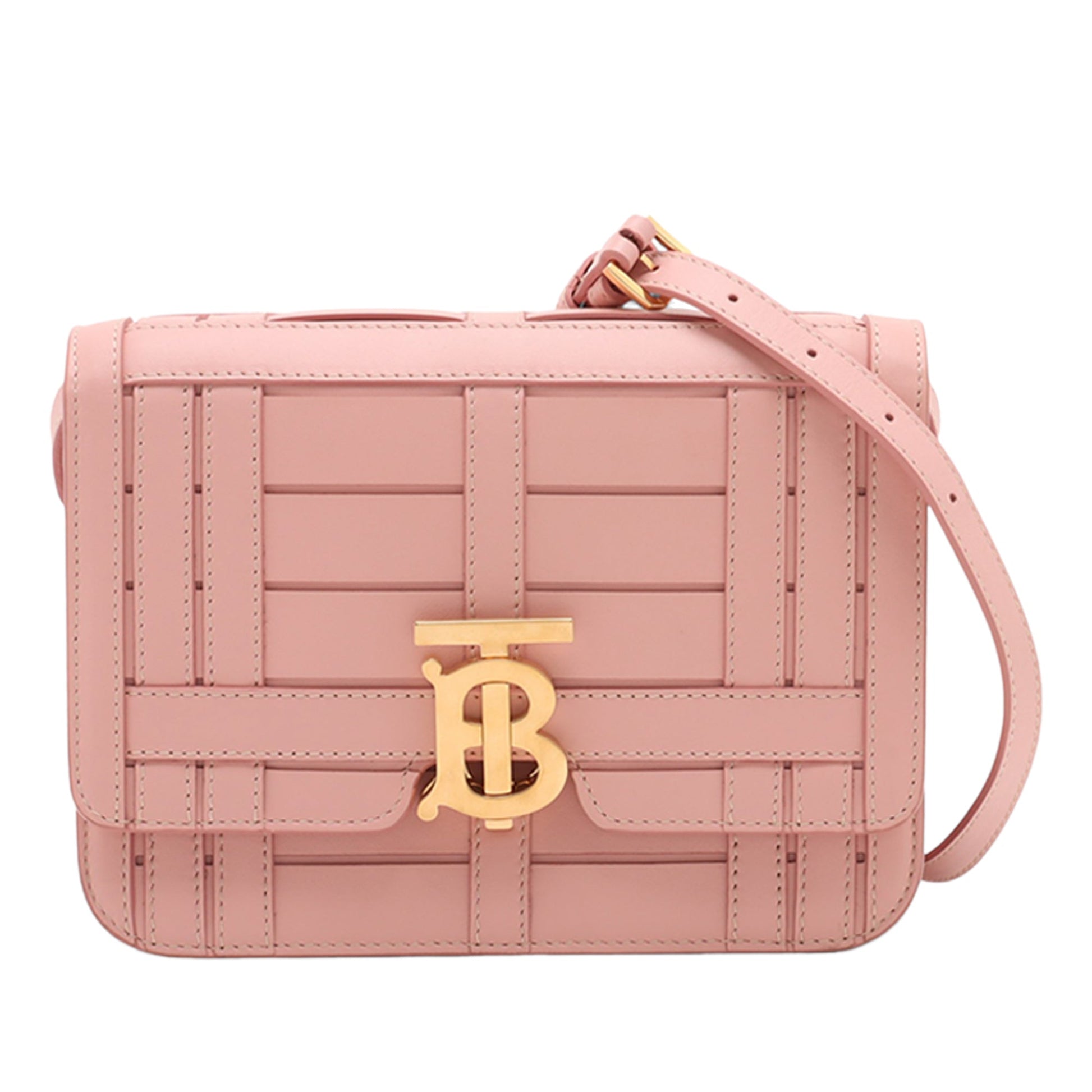 Burberry Small TB Monogram Woven Calfskin Crossbody