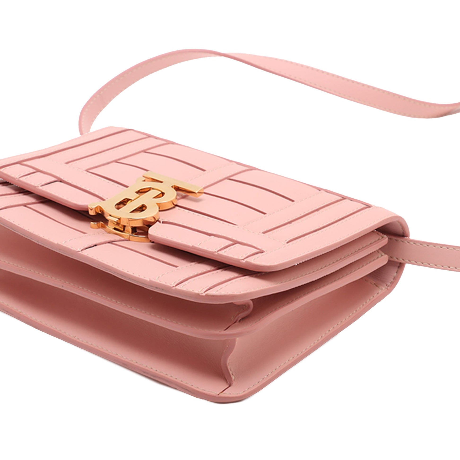 Burberry Small TB Monogram Woven Calfskin Crossbody