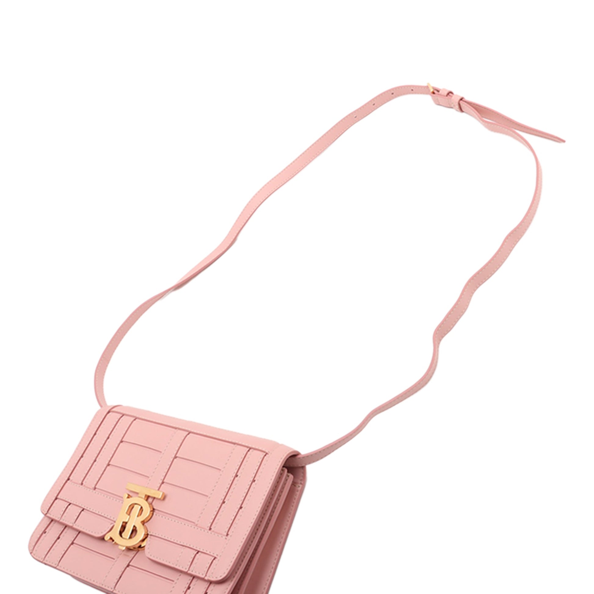 Burberry Small TB Monogram Woven Calfskin Crossbody