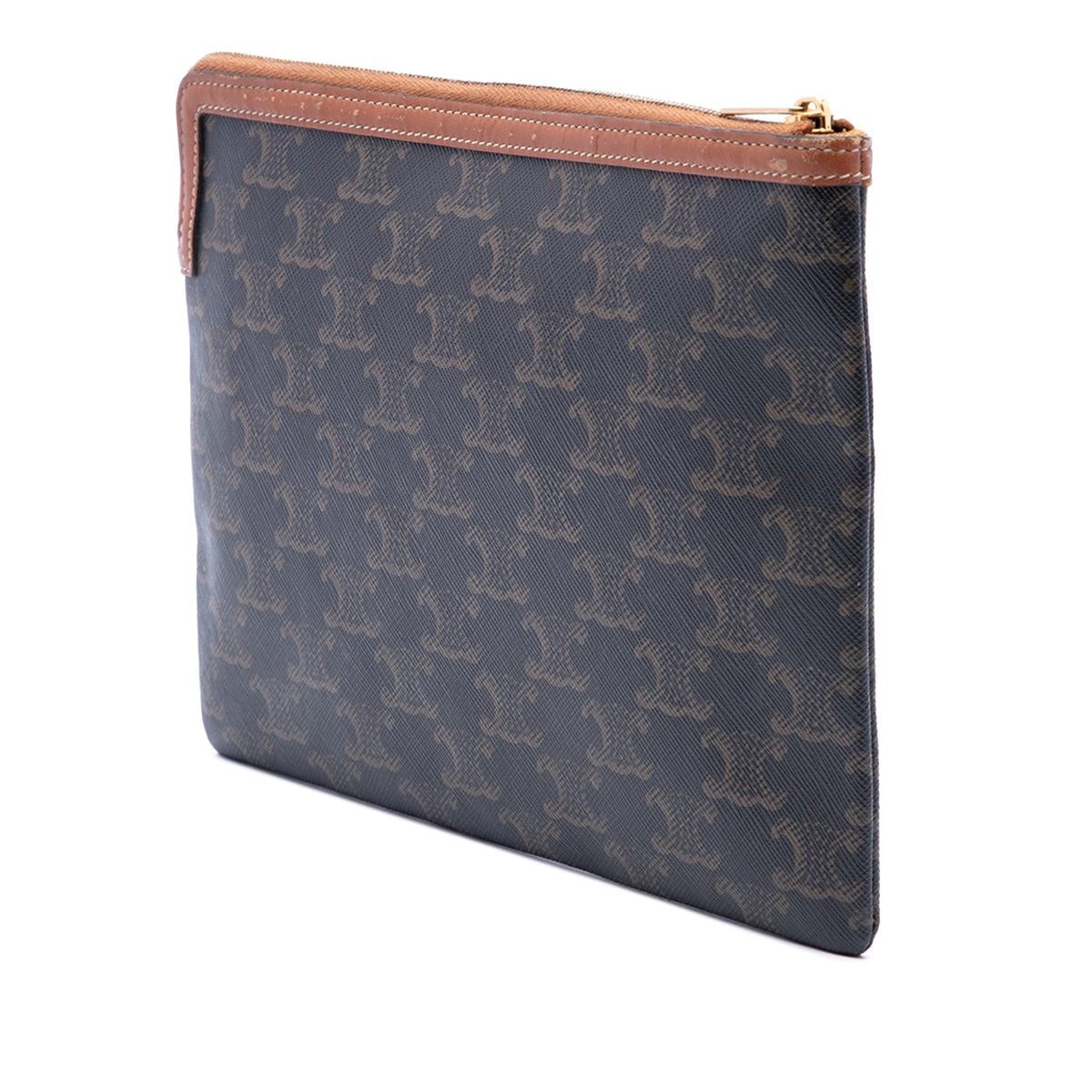 Celine Small Triomphe Coated Canvas Clutch