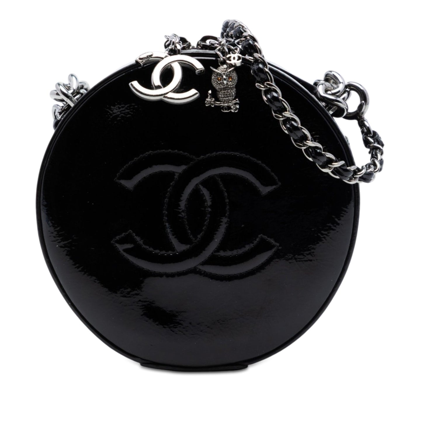 Chanel CC Patent Round as Earth Bag
